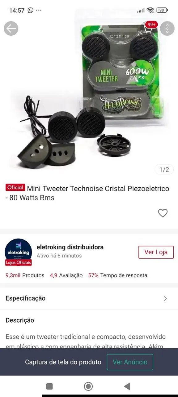 Par de mini tweeter technoyse  - Foto 4