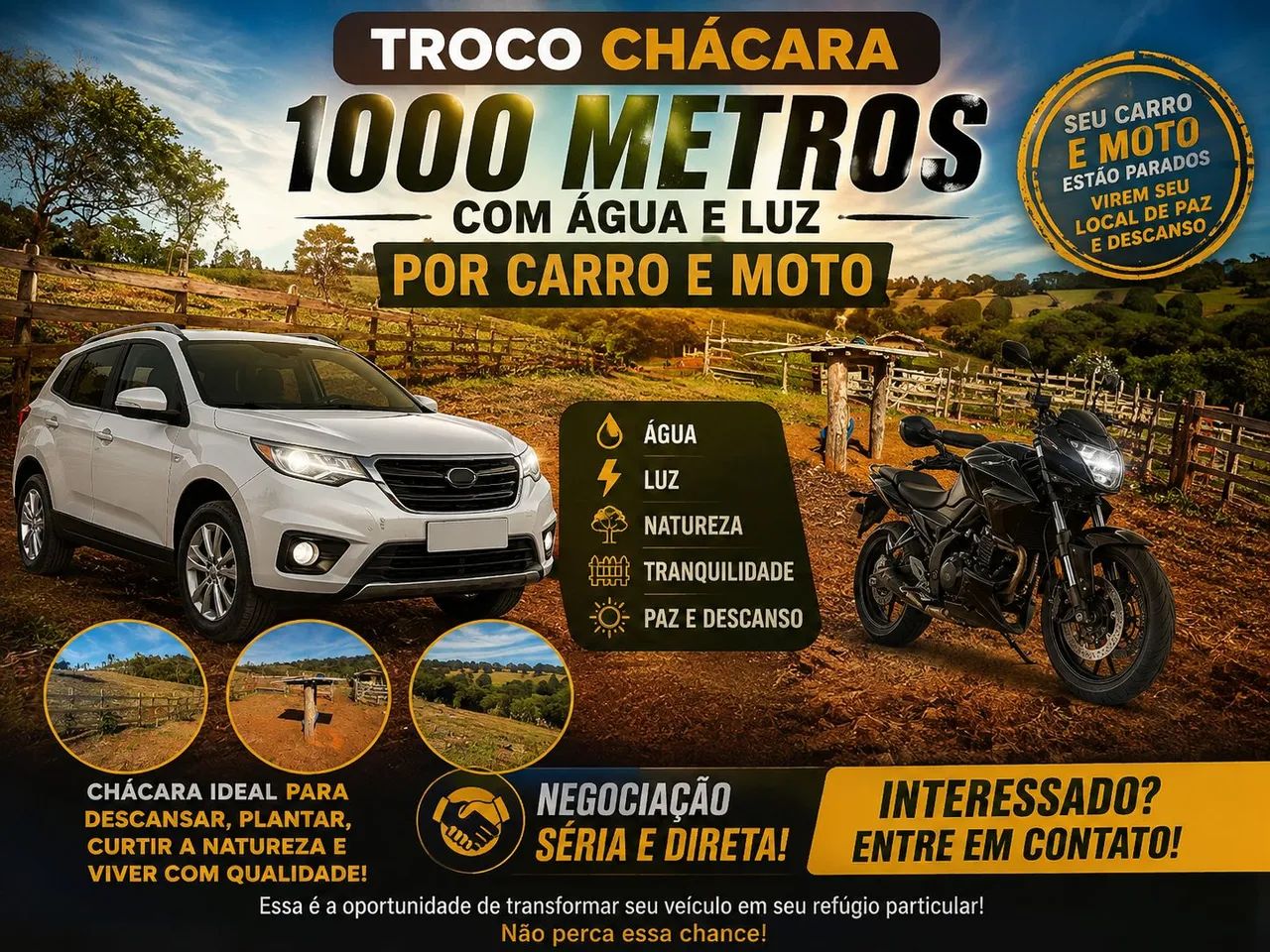 Troca carro por imovel