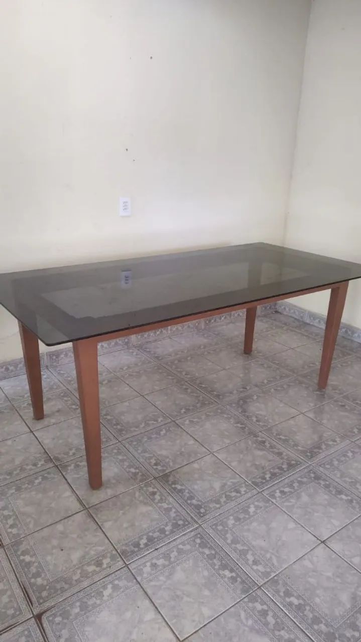 BASE DE MESA - Madeira de lei - (SEM O VIDRO) !!BAIXOU!! - Foto 2