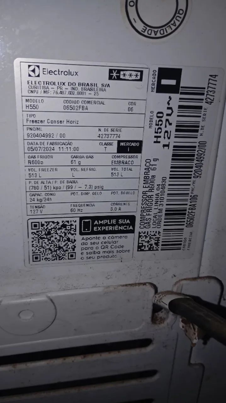 Vendo Freezer Eletrolux 
