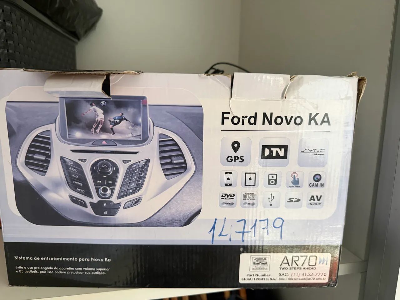 central multimídia original painel do Ford Novo Ka