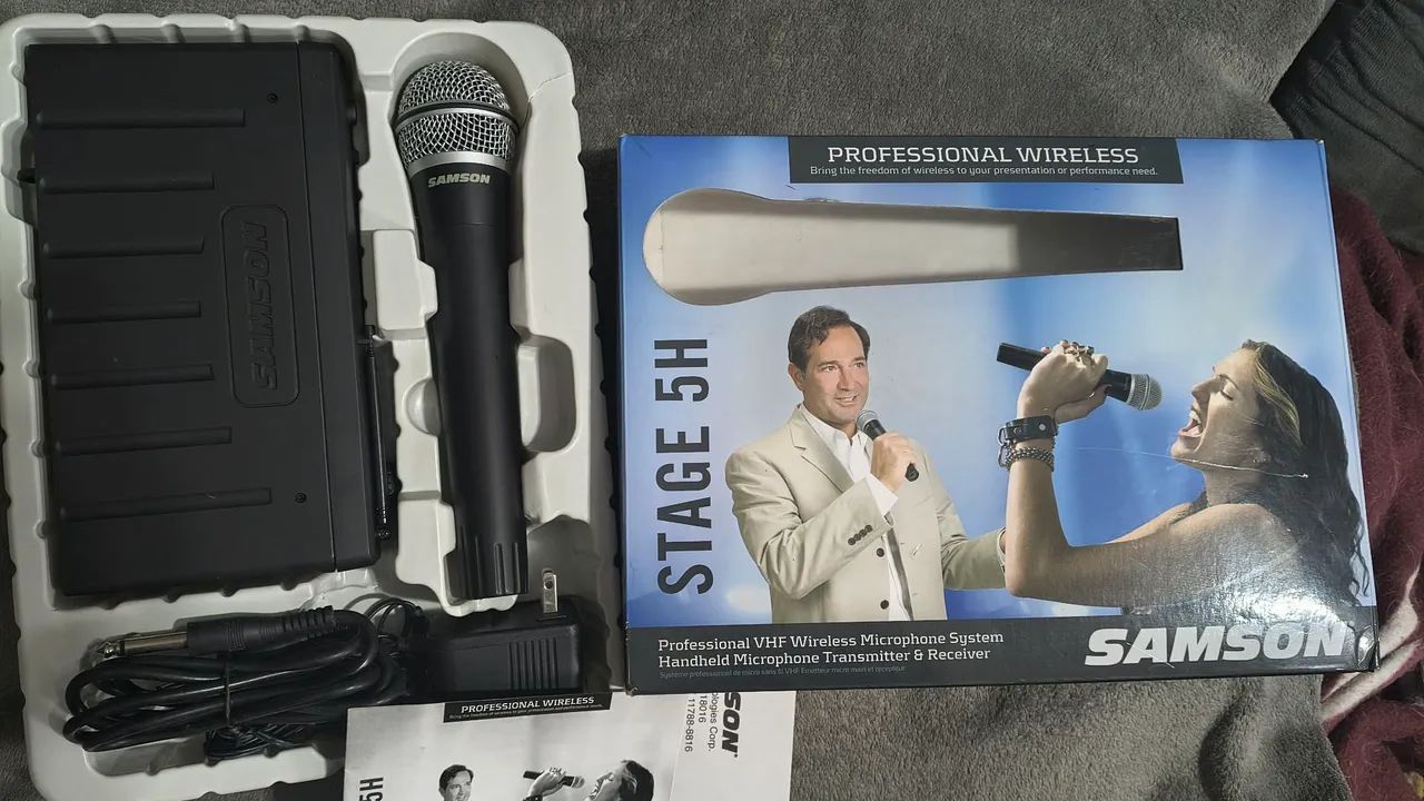 Microfone Sem fio Samson Stage 5h Original Completo sem uso 