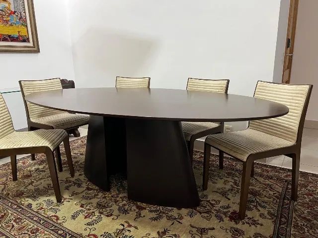 Mesa Madeira Maciça Classica Tampo Oval  - Foto 3