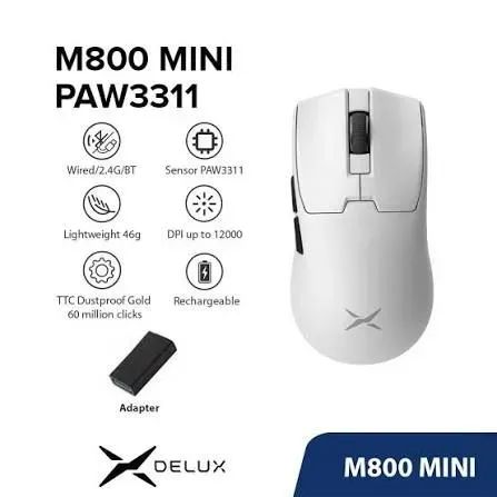 Mouse Delux M800 Mini - (Branco) - Foto 2