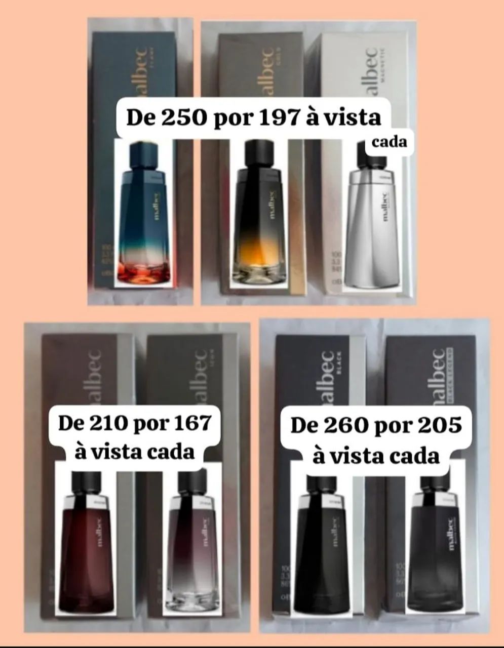 Malbec a partir de 167. Valores no anúncio.