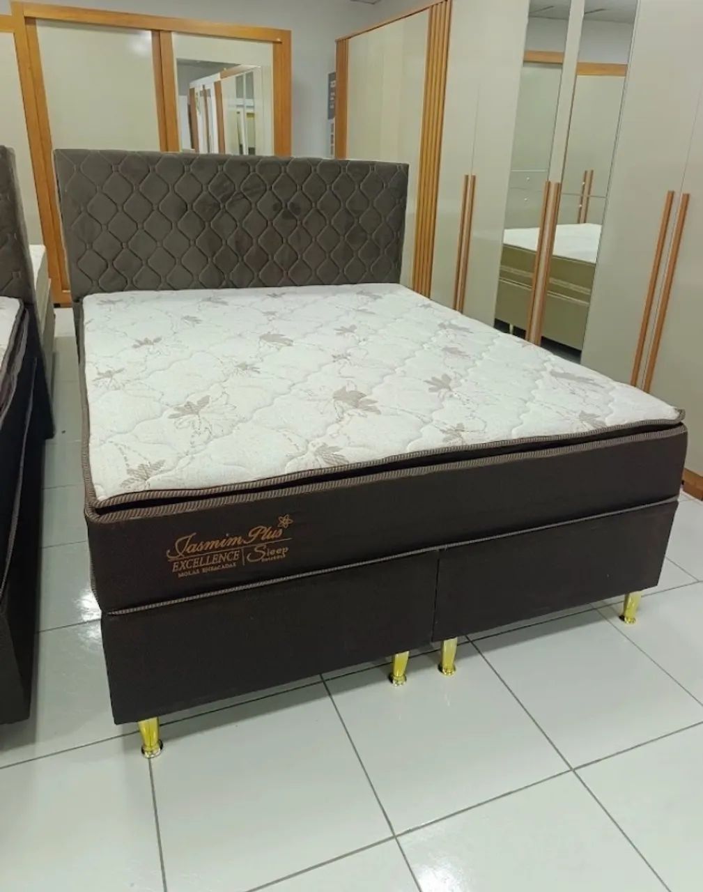 Cama Box Queen Jasmim Plus Excellence com Pillow Top (Base bipartida + Colchão) - Foto 3