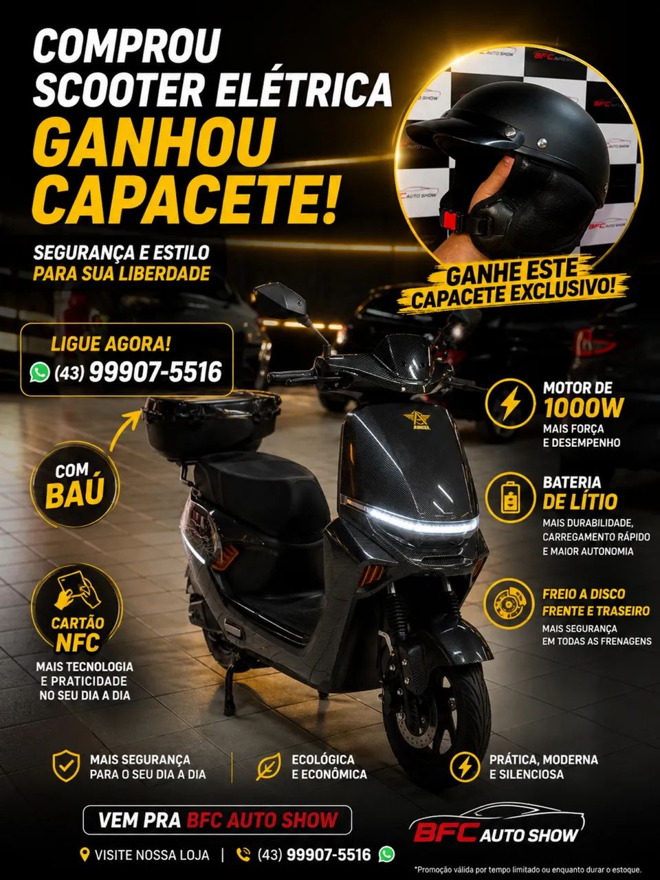 Scooter elétrico ag12 1000w