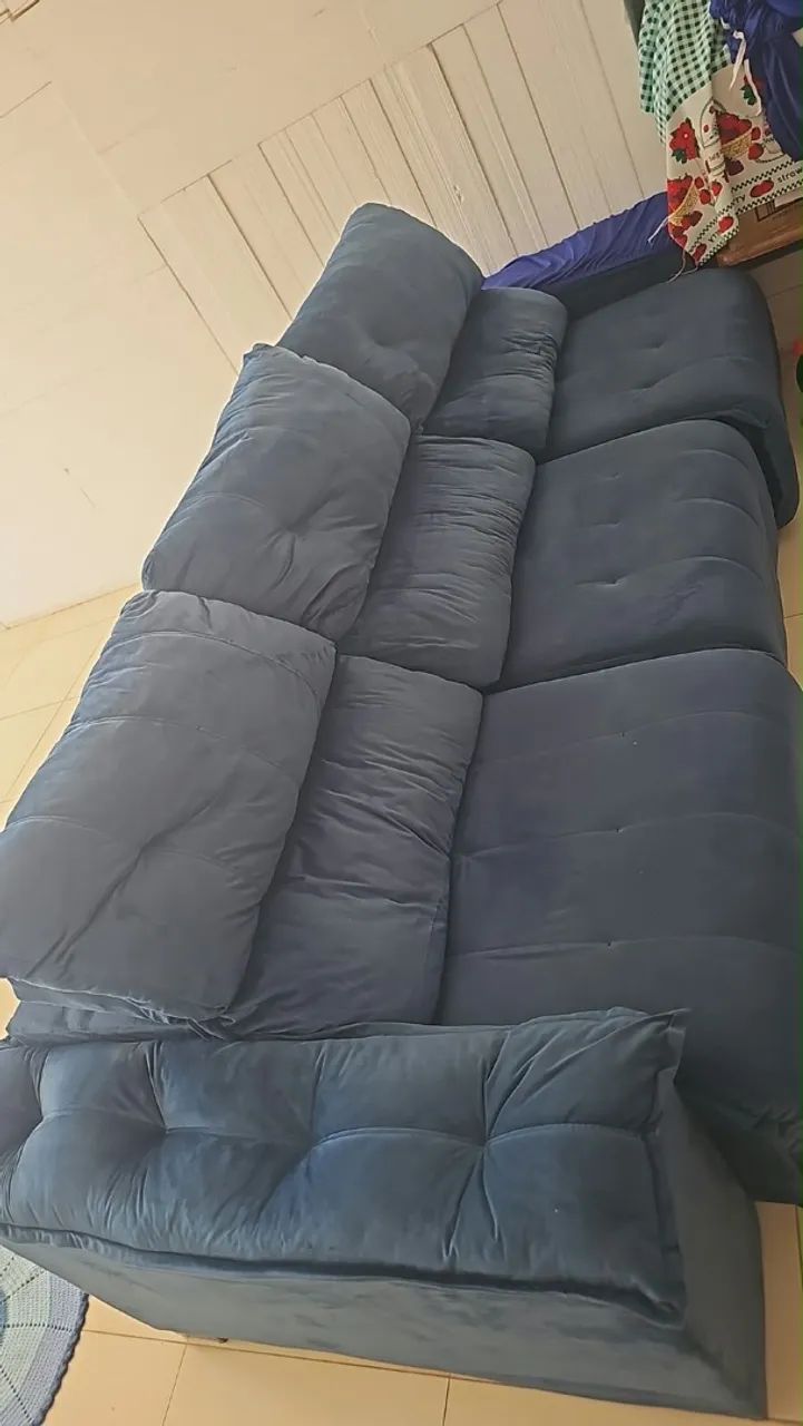 Sofá azul marinho retrátil  - Foto 2