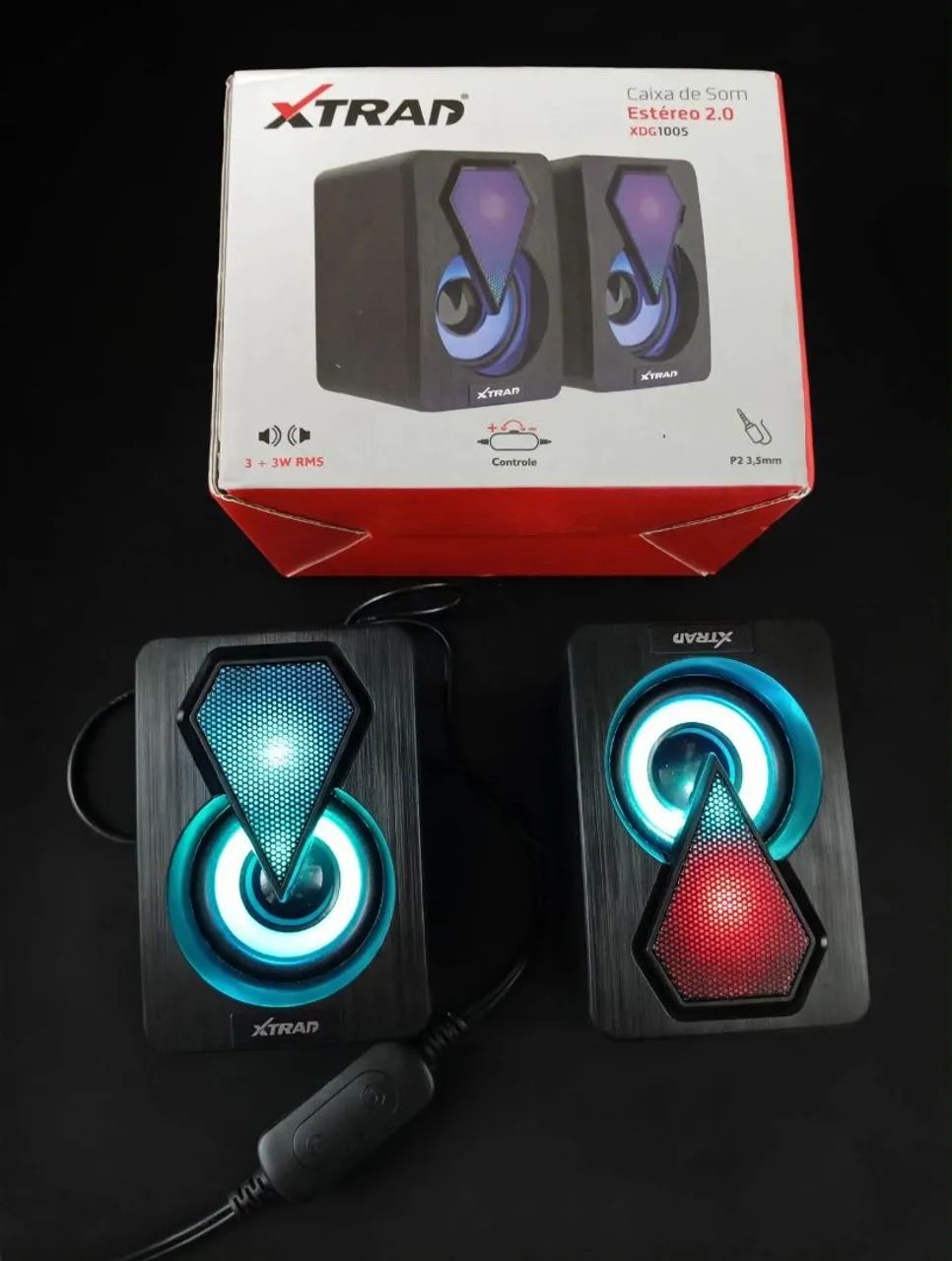 Caixinha de som para PC / Notebook XTRAD - Iluminação RGB - Foto 3
