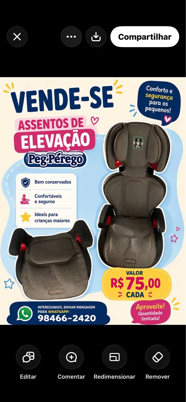 Assento de elevação infantil 