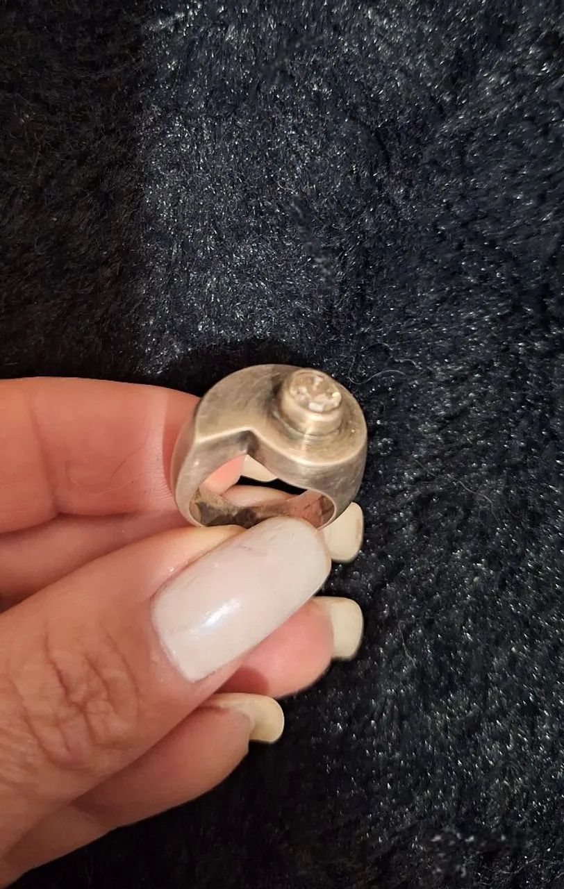 Anel em prata legítima com zirconia - Foto 4
