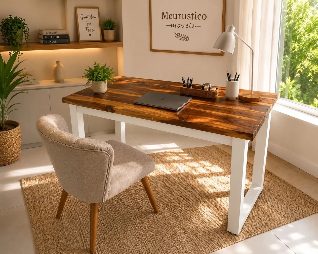 Mesa de teca pés de madeira 1.20mx70
