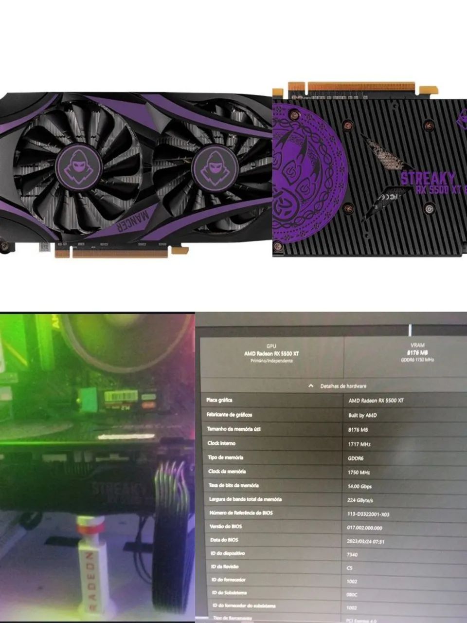Placa de vídeo RX5500XT 8gb - Foto 2