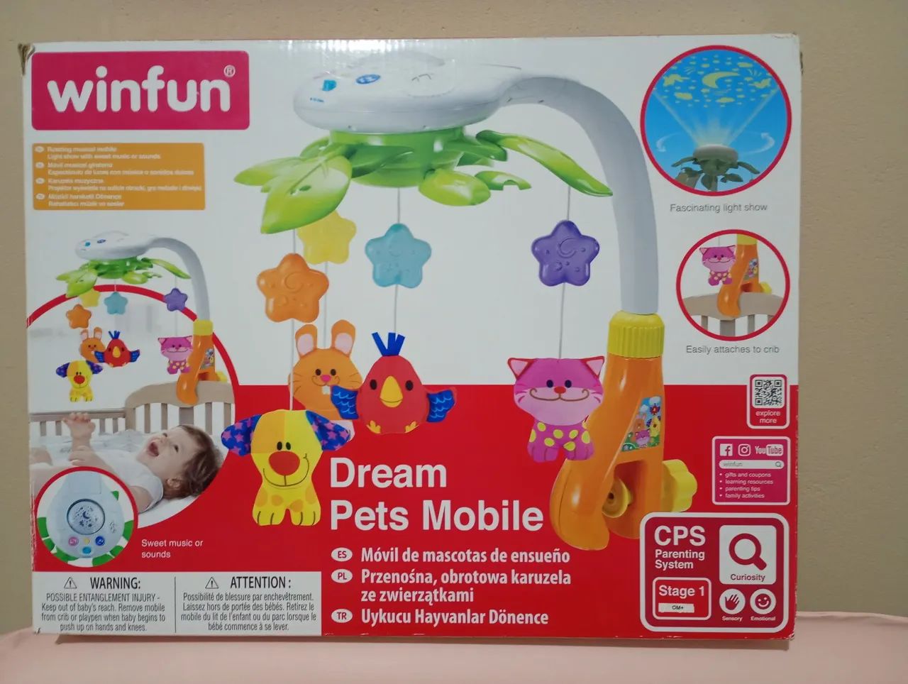 Mobile infantil giratório musical winfun