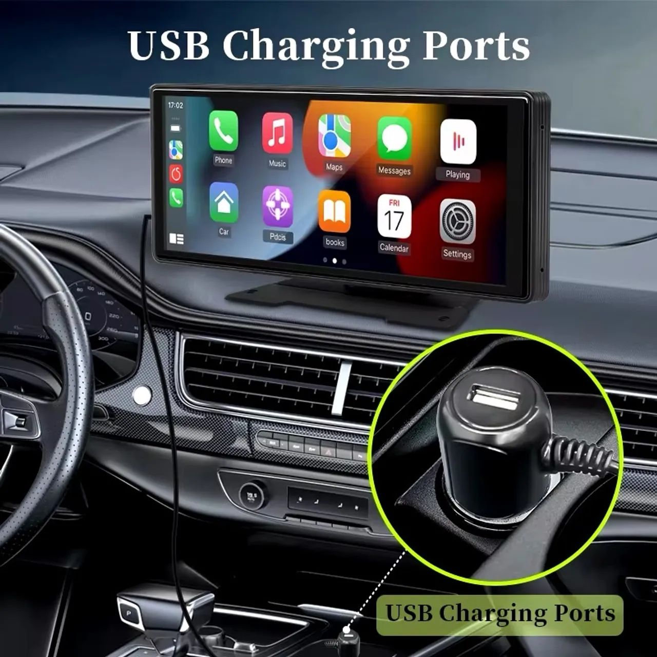 Multimídia portátil 10,26 polegadas, Android auto/carplay sem fio + câmera de ré - Foto 4
