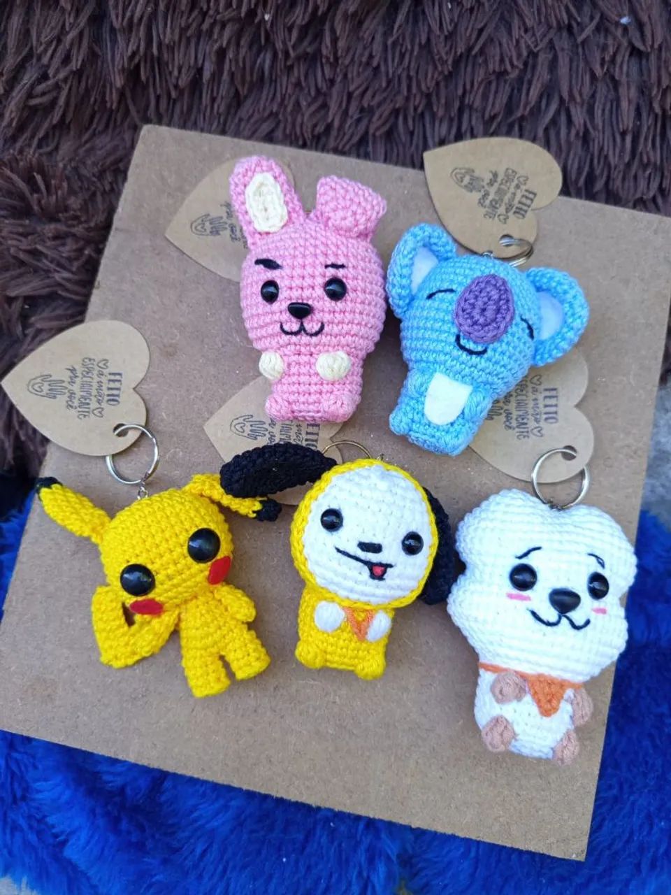 Chaveiros BTS amigurumi 