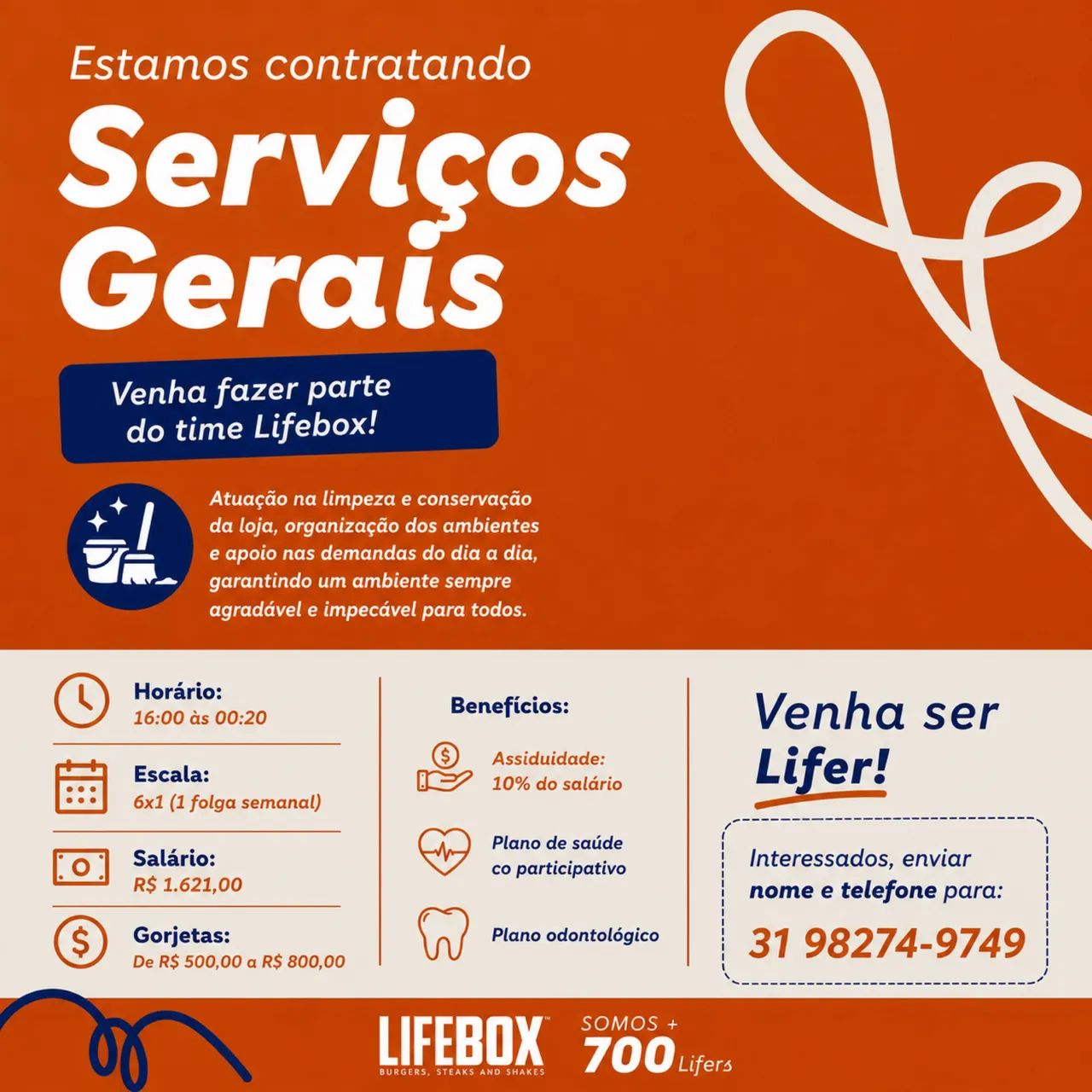 Vaga serviços gerais 