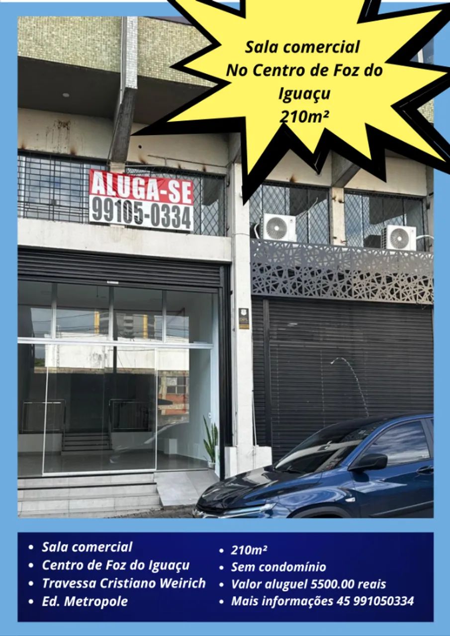 Sala Comercial, Foz do Iguaçu, Centro, 210m²