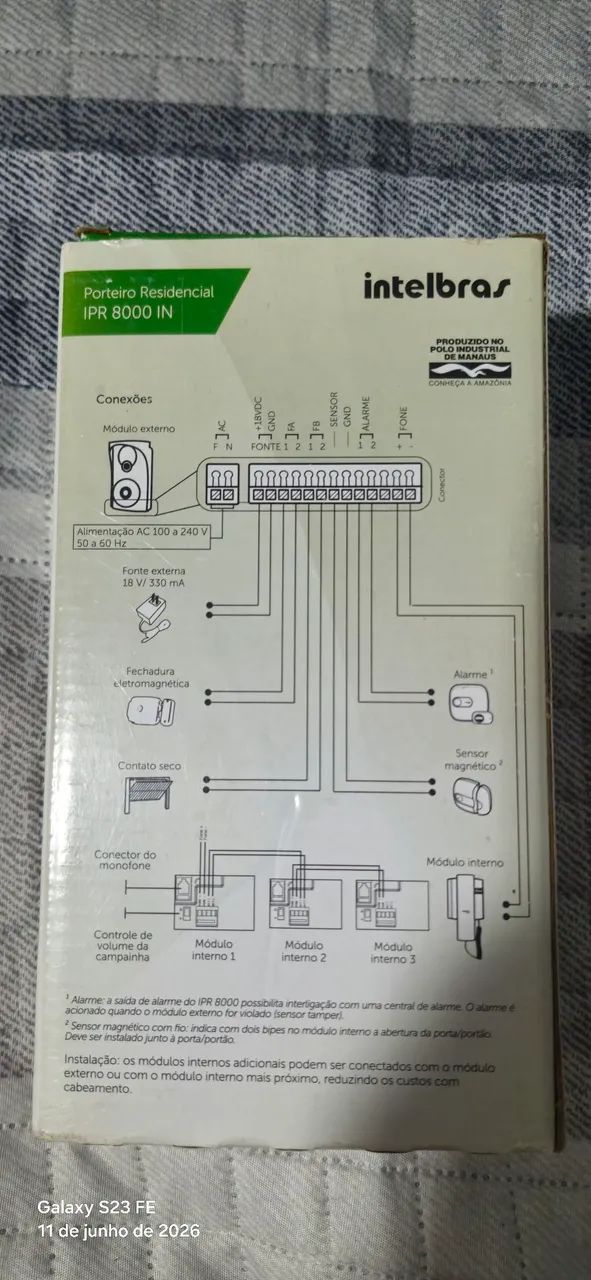 módulo interno (extensão de áudio) do porteiro eletrônico Intelbras IPR 8000 - Foto 3