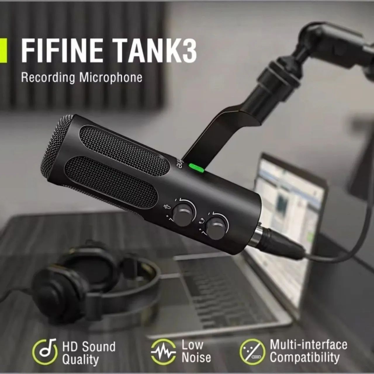 Microfone Fifine Tank3 USB XLR Dinâmico Cardioide para Podcast Streaming e Gravação - Foto 2