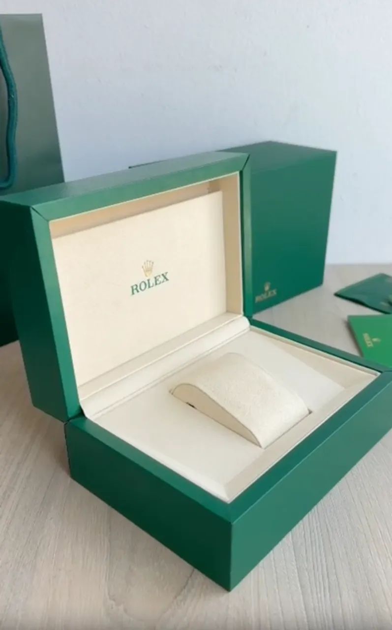Caixa Rolex Verde de Madeira Completa - Foto 3