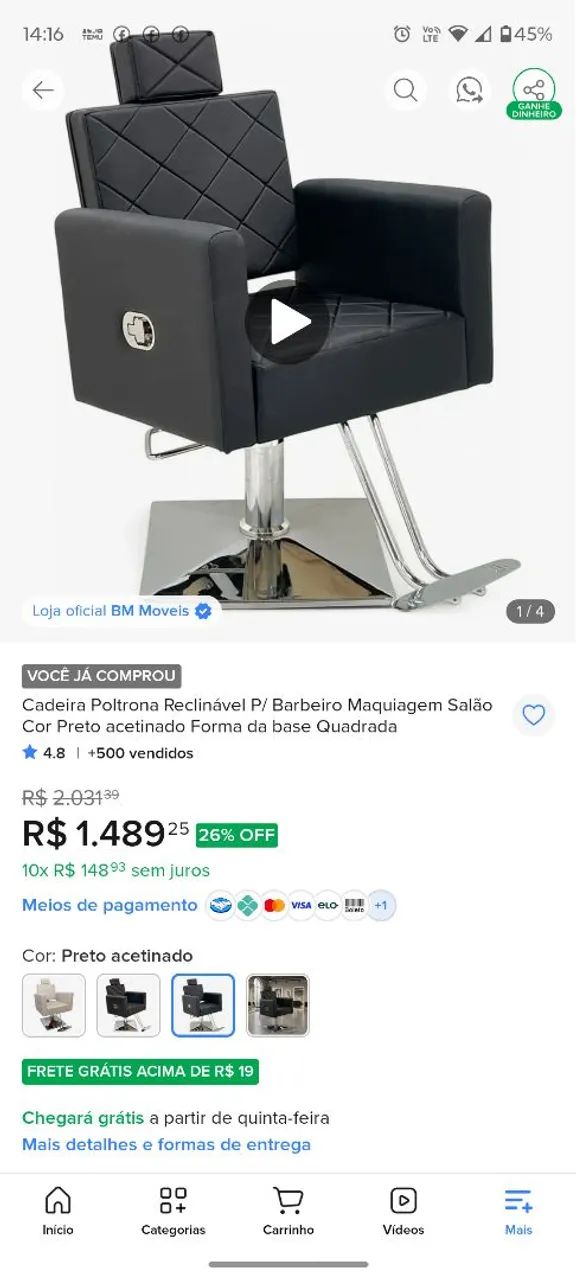 Móveis para barbearia 