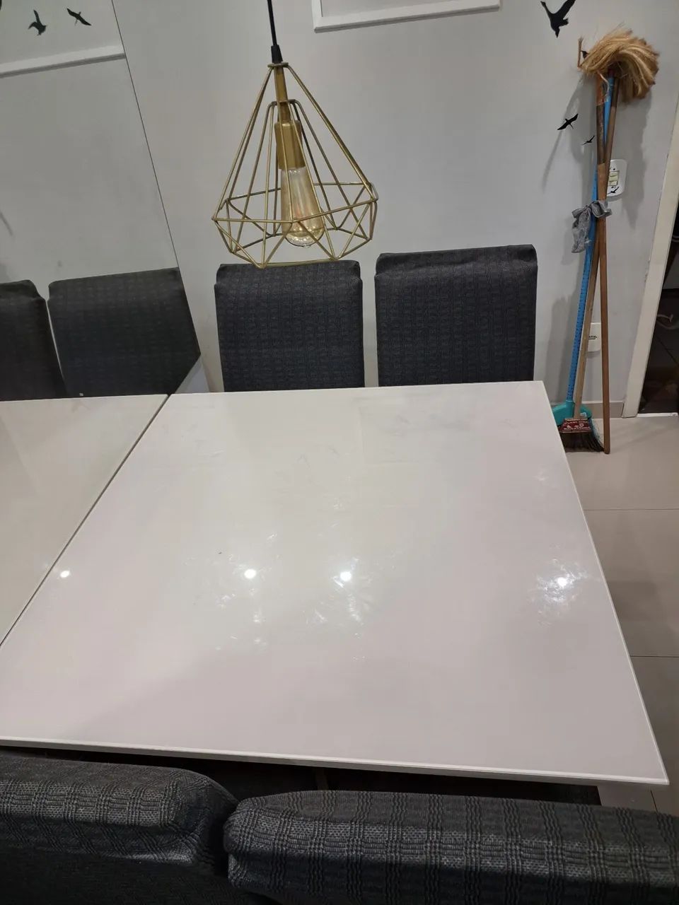 Mesa de Jantar com vidro off white - 90cm - Foto 2