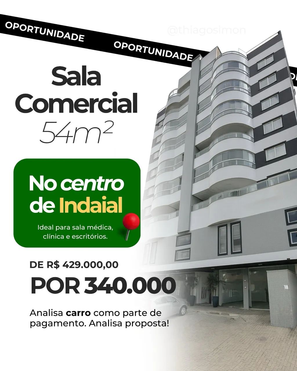 Vendo sala comercial - Centro - INDAIAL/SC