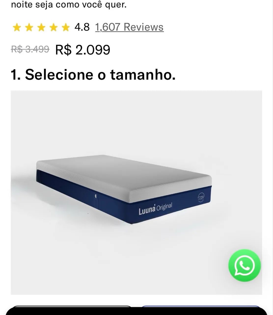 Colchão Luuna solteiro 1 mês de uso 