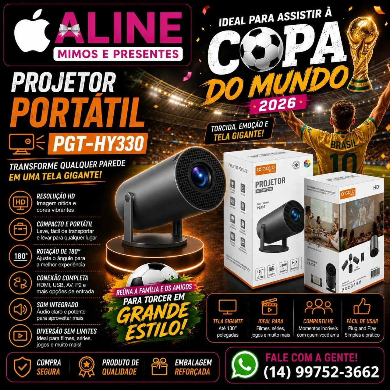 PROJETOR A'GOLD PGT-HY330