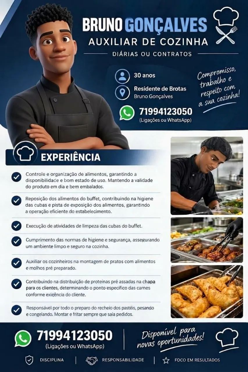 Freelancer Auxiliar de Cozinha 