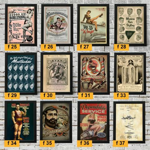 Decorativos Quadros Tema Barbearia - Kit Com 5 Quadros - Foto 4