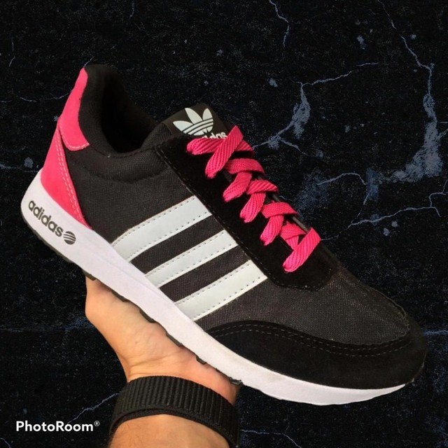 black white pink adidas