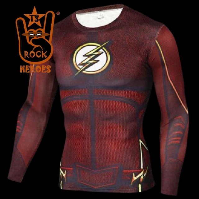 Camisa de Compressão Flash Manga Longa Rashguard Elastano - Foto 2