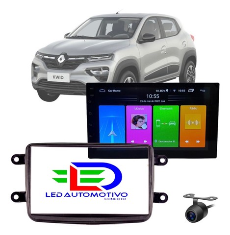 Moldura + Multimidia + Câmera de Ré Instalado Kwid