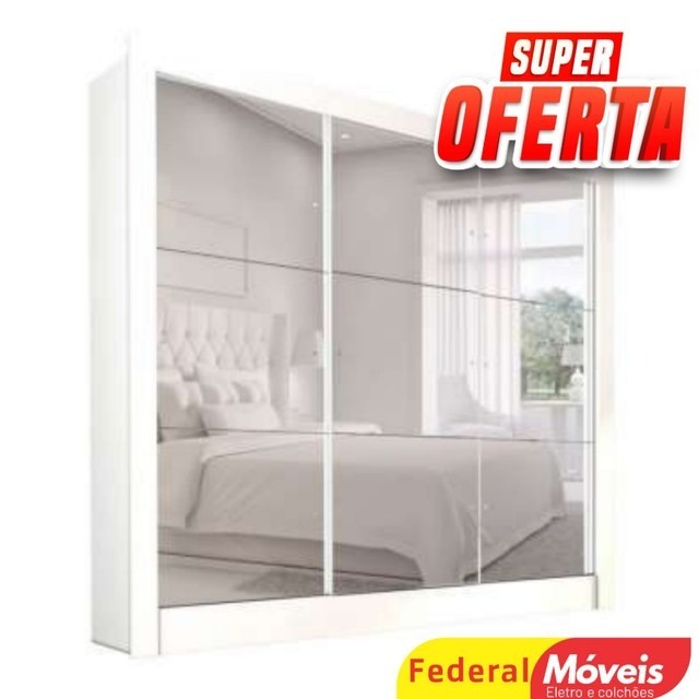 Guarda Roupas Casal Galaxy 3 Portas Espelhados - Mega Oferta - Fazemos Entrega