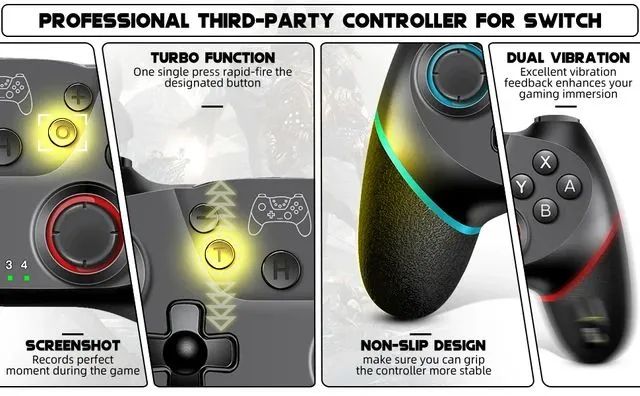 Controle sem fio bluetooth para Switch, PC, Android - Foto 4