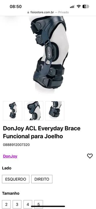 Brace para o Joelho Esquerdo
