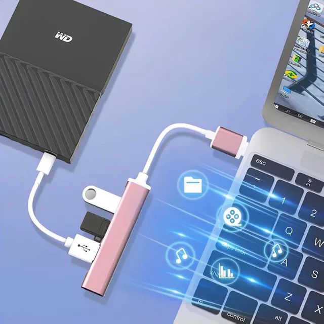 Hub USB tipo C 4 Portas 3.0 e 2.0 USB OTG - Foto 4