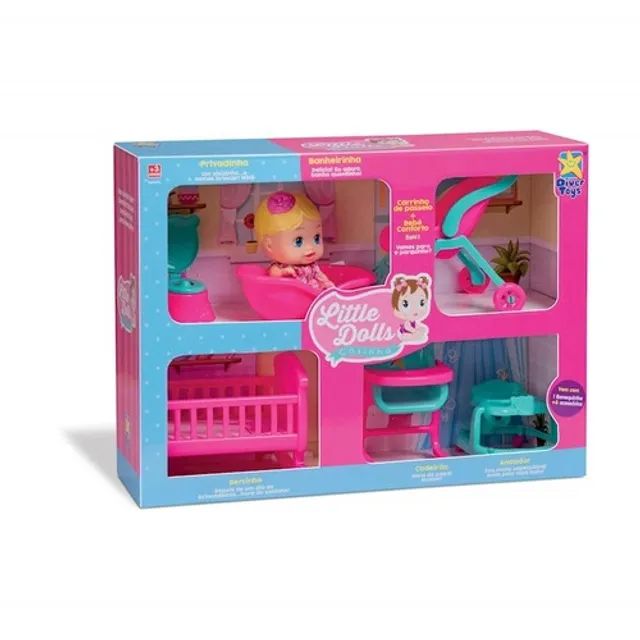 Boneca Little Dolls Casinha 8023 Diver Toys