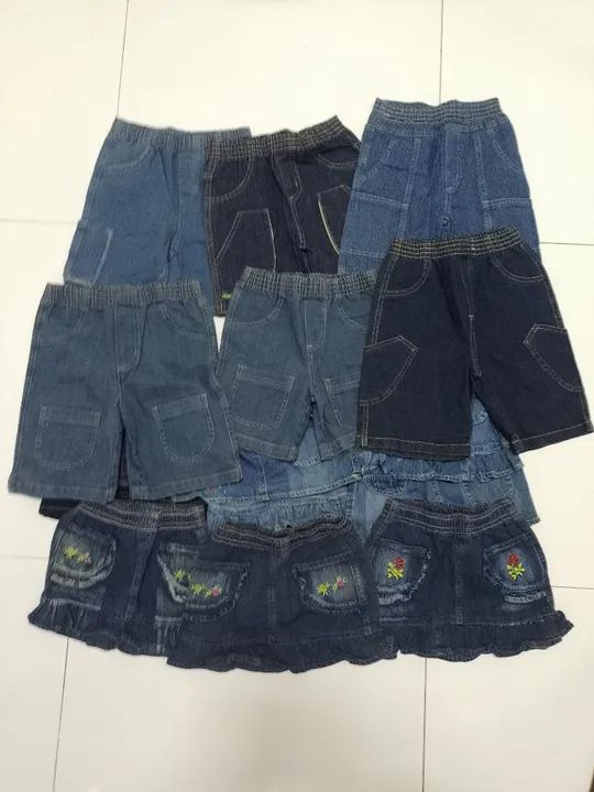 Conjunto de shorts e saias jeans para meninos e meninas