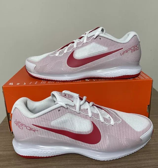 Tênis Nike Court Air Zoom Vapor Pro White University Red Masculino Original Novo