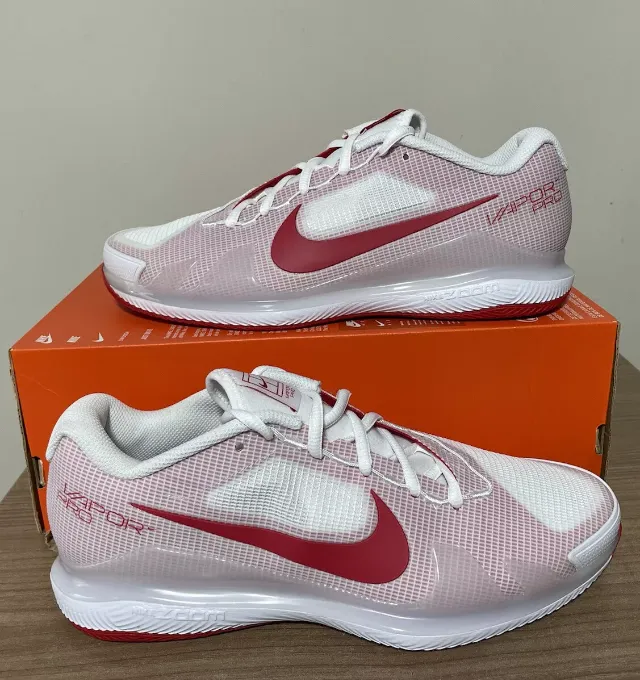 Tênis Nike Court Air Zoom Vapor Pro White University Red Masculino Original Novo