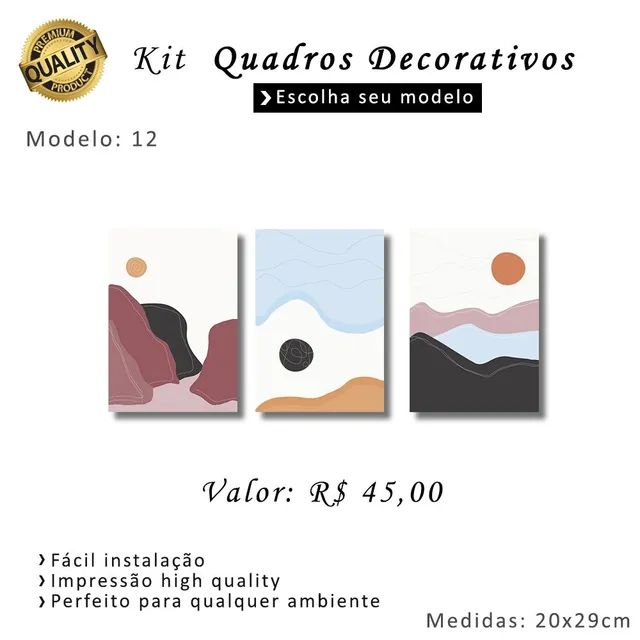 Kit Quadros Decorativos em MDF 03 - Foto 2