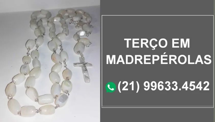   Antigo terço.Madrepérolas.Com 58 cm. - Foto 2