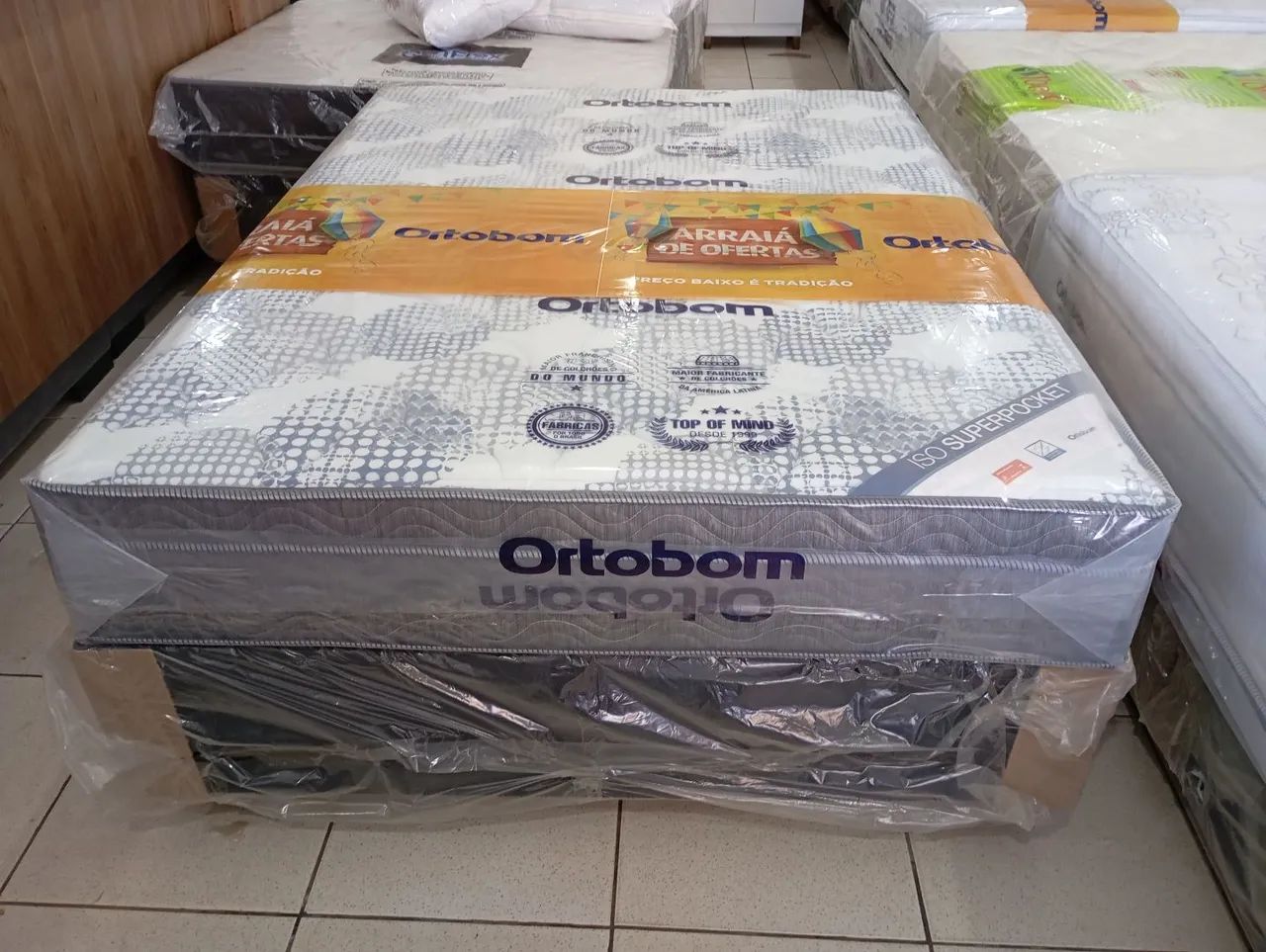 Cama Box Casal Ortobom de mola ensacada 26cm: base e colchão. - Foto 2