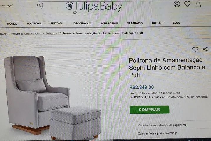 poltrona de amamentação Sophi Linho com balanço - Foto 3