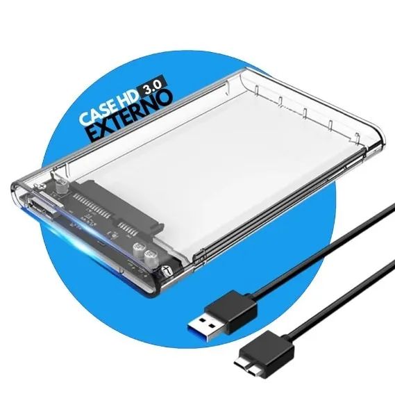 Case Transparente para HD Externo 2.5pol USB 3.0 com um HD de 500GB! - Foto 2