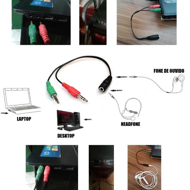 Divisor Cabo P3 Y 1 Femea 2 Macho Stéreo P/ Fone De Ouvido - Foto 3