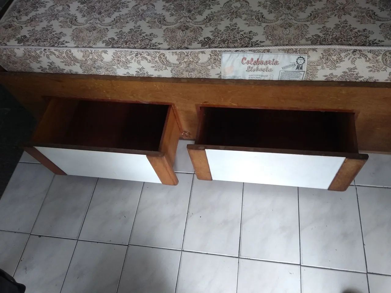 Cama de casal box completa de madeira maciça legítima - Foto 5
